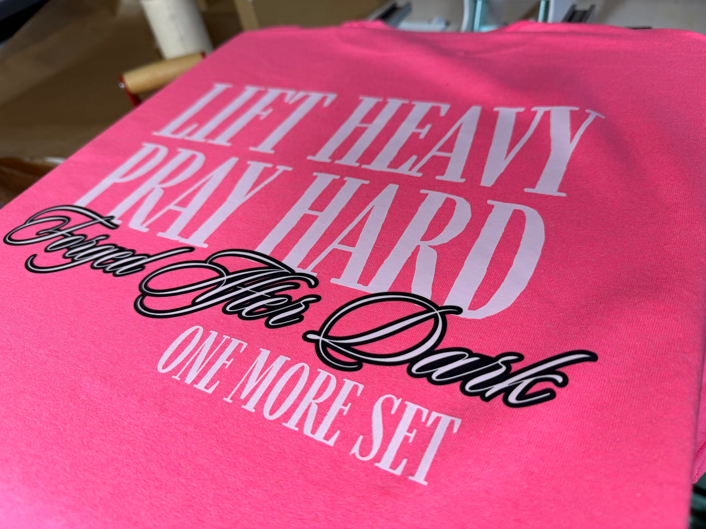 Lift Heavy Pray Hard – Women’s Pink Edition | Forged After Dark l